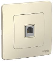 Розетка телефонная с рамкой Systeme Electric Blanca 1-м. RJ11 молочный картинка